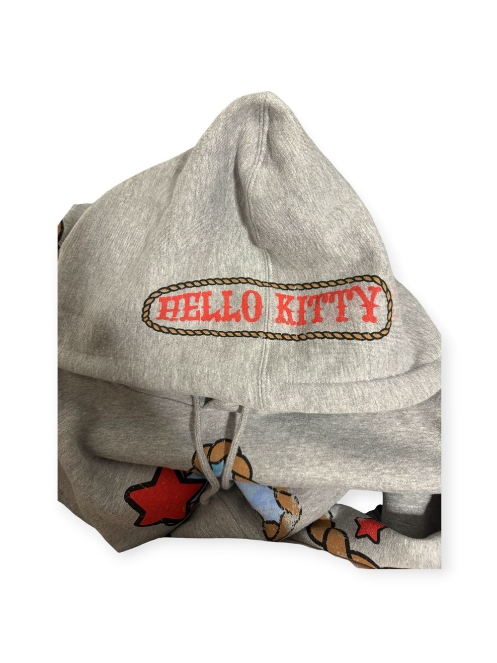 NWT A.LAB × Hello Kitty Cowgirl Hoodie Size Large Heather Grey Sanrio Collab - Picture 3 of 5